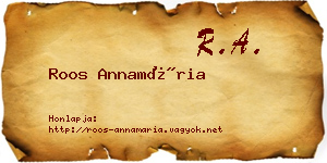 Roos Annamária névjegykártya